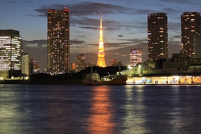 東京タワーと東京湾.JPG